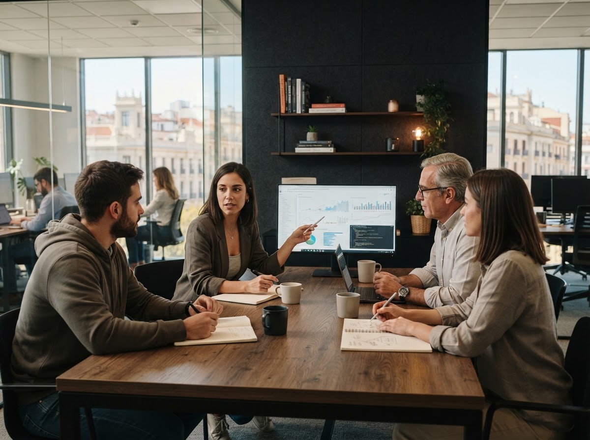 Granvia Bitnova, equipo revisando modelos de análisis de datos